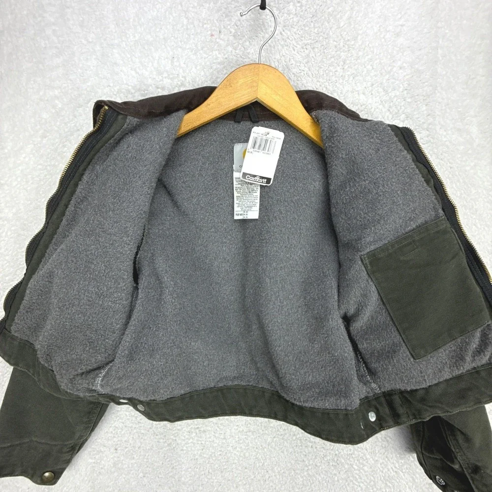 Carhartt Detroit Jacket Fleece Lined Youth Medium (8) YYJ97 MOS Green‎ NWT NOS